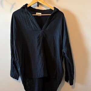 Tribe Alive, Oversized Tunic - Ink Doublecloth - XS/S, BLACK